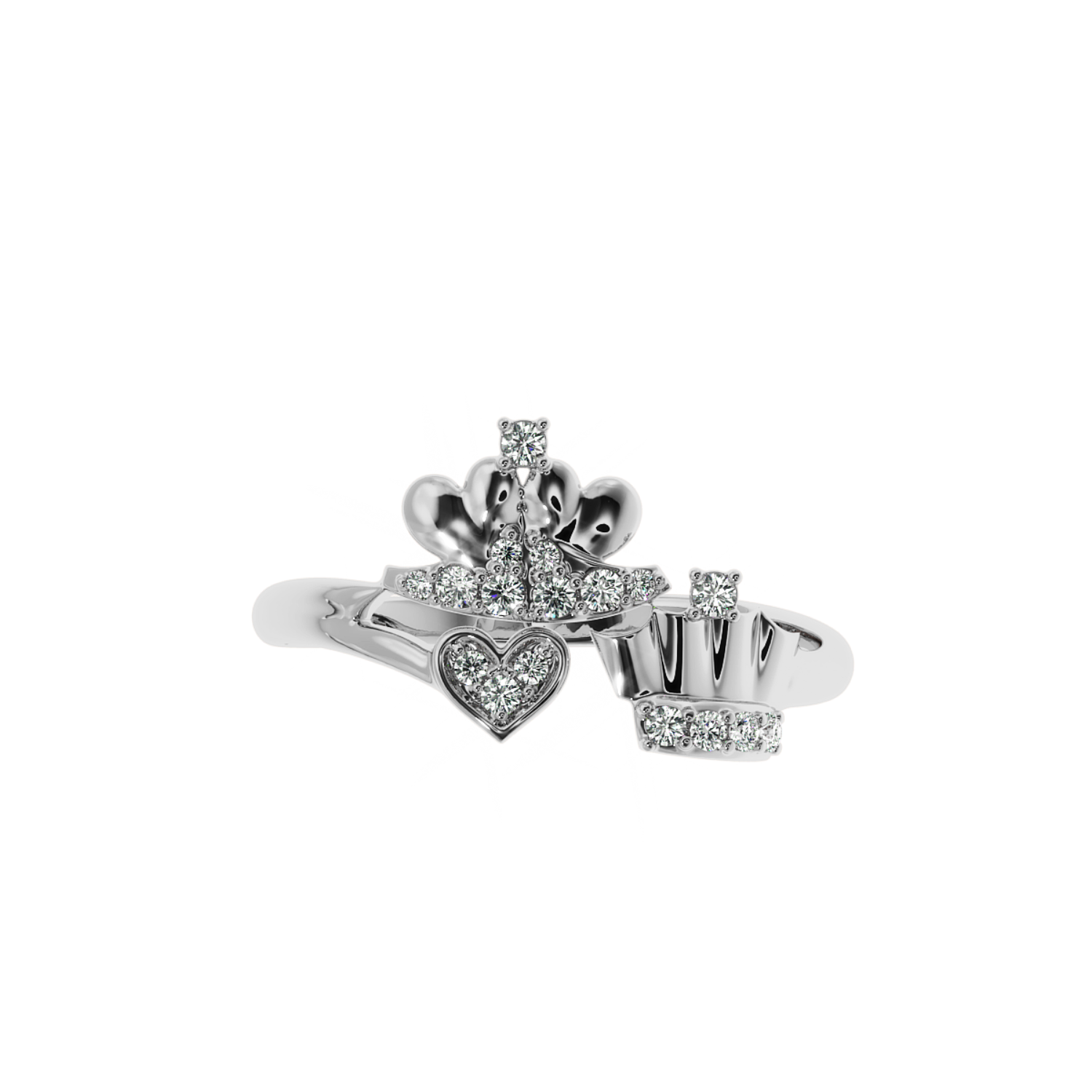 Solitairekart King & Queen Lab Diamond Ring 0.15ct in 14K YG